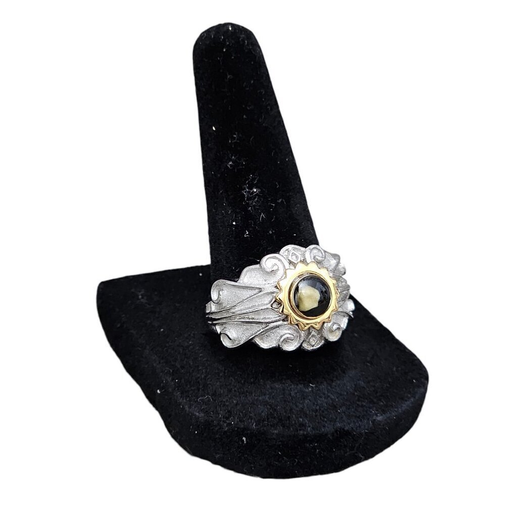 Michael Anthony Nativity Stone New Stainless Steel Silver Gold Two Tone Ring 9